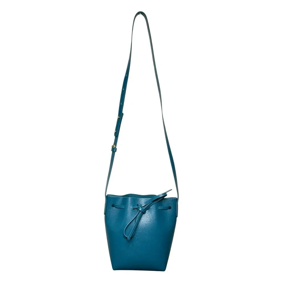 Mansur Gavriel NWOT Mini Mini Bucket Bag Teal Saffiano Leather